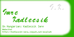 imre kadlecsik business card